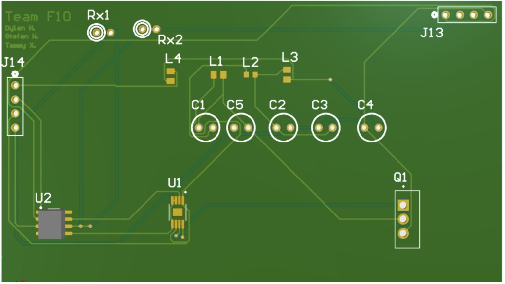 3D render of the Altium PCB layout with components labelled